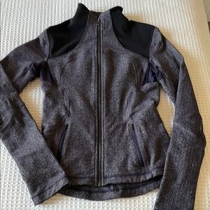 lululemon athletica Heather Gray and Black Zip-Up Utility Jacket